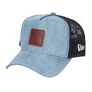 (メンズ、レディース)9FORTY A-Frame トラッカー Denim Leather Patch キャップ 14307480