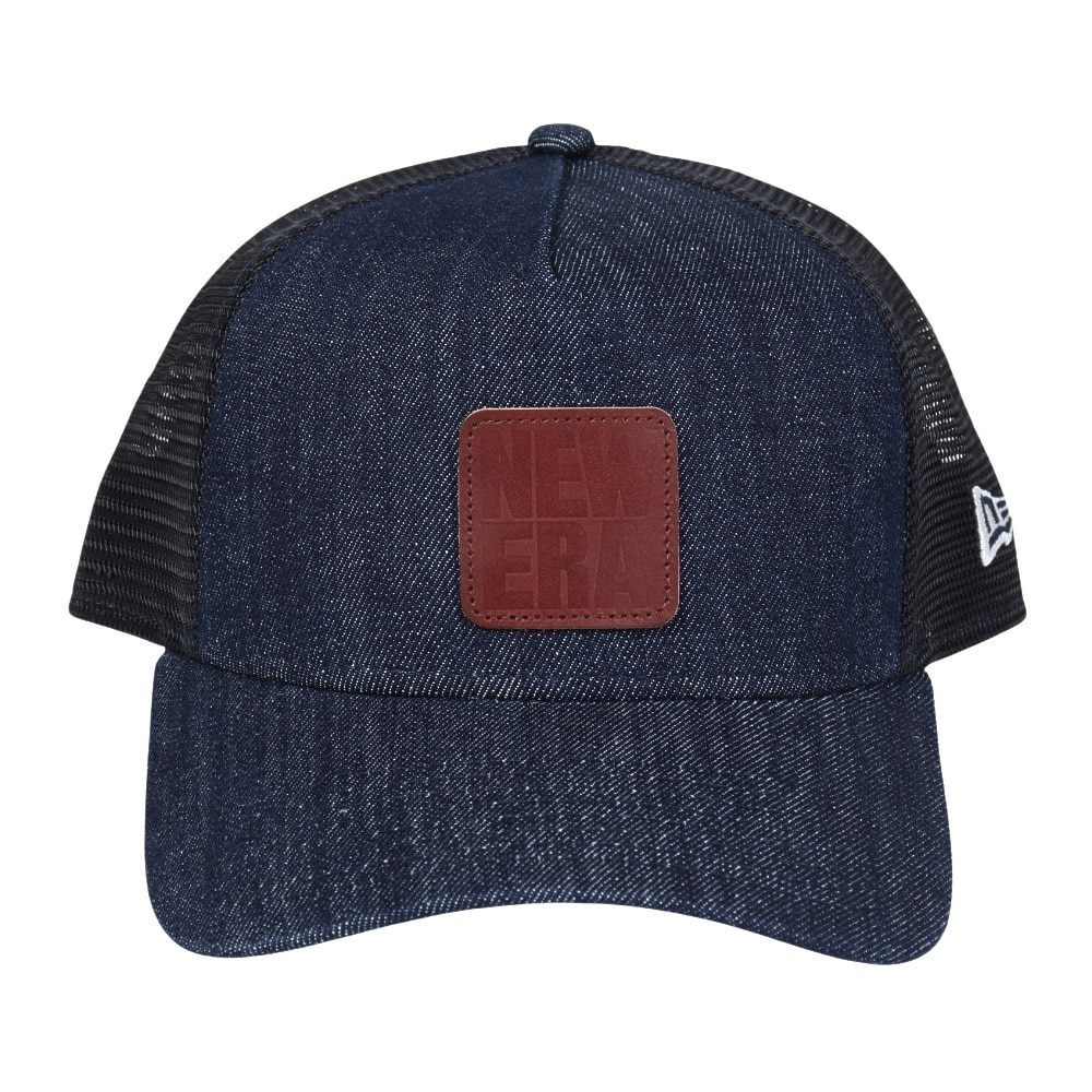 ニューエラ（NEW ERA）（メンズ、レディース）9FORTY A-Frame トラッカー Denim Leather Patch キャップ 14307481