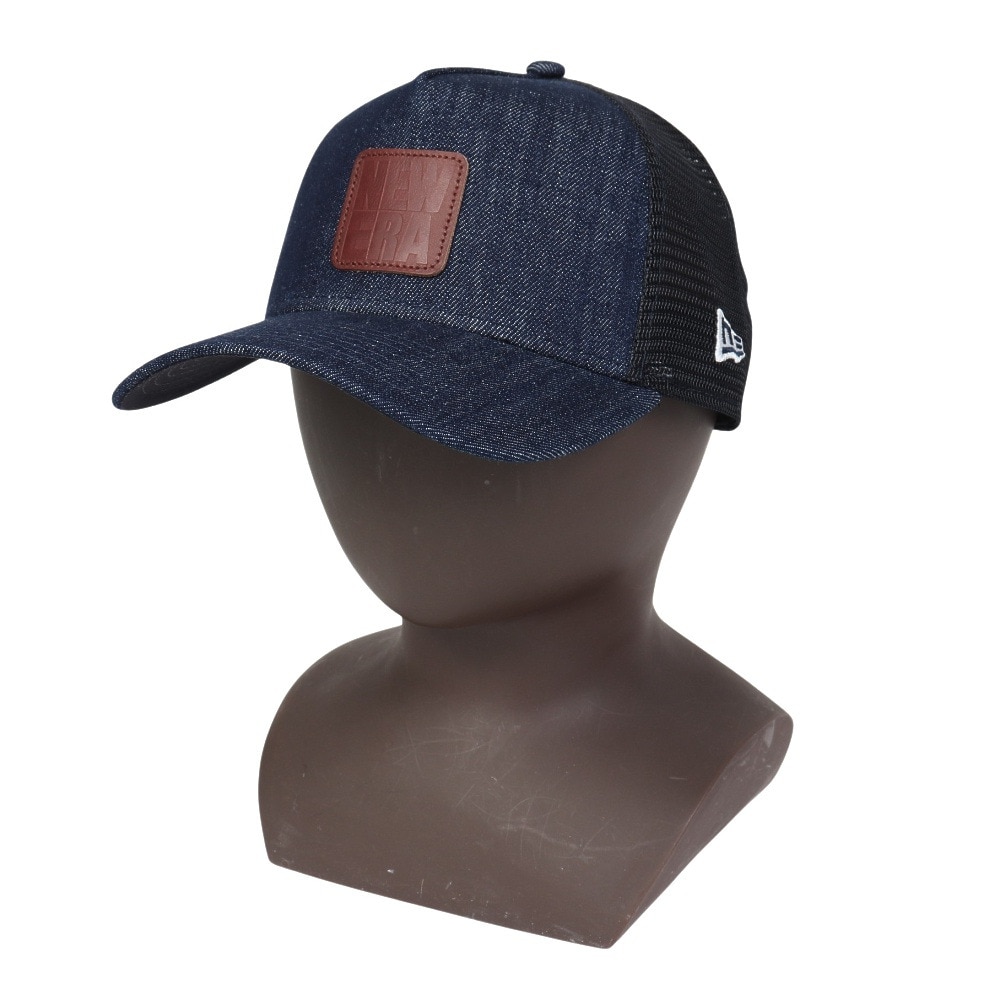 ニューエラ（NEW ERA）（メンズ、レディース）9FORTY A-Frame トラッカー Denim Leather Patch キャップ 14307481
