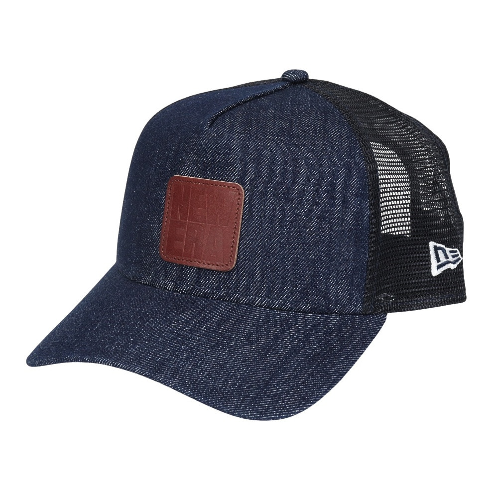 ニューエラ（NEW ERA）（メンズ、レディース）9FORTY A-Frame トラッカー Denim Leather Patch キャップ 14307481