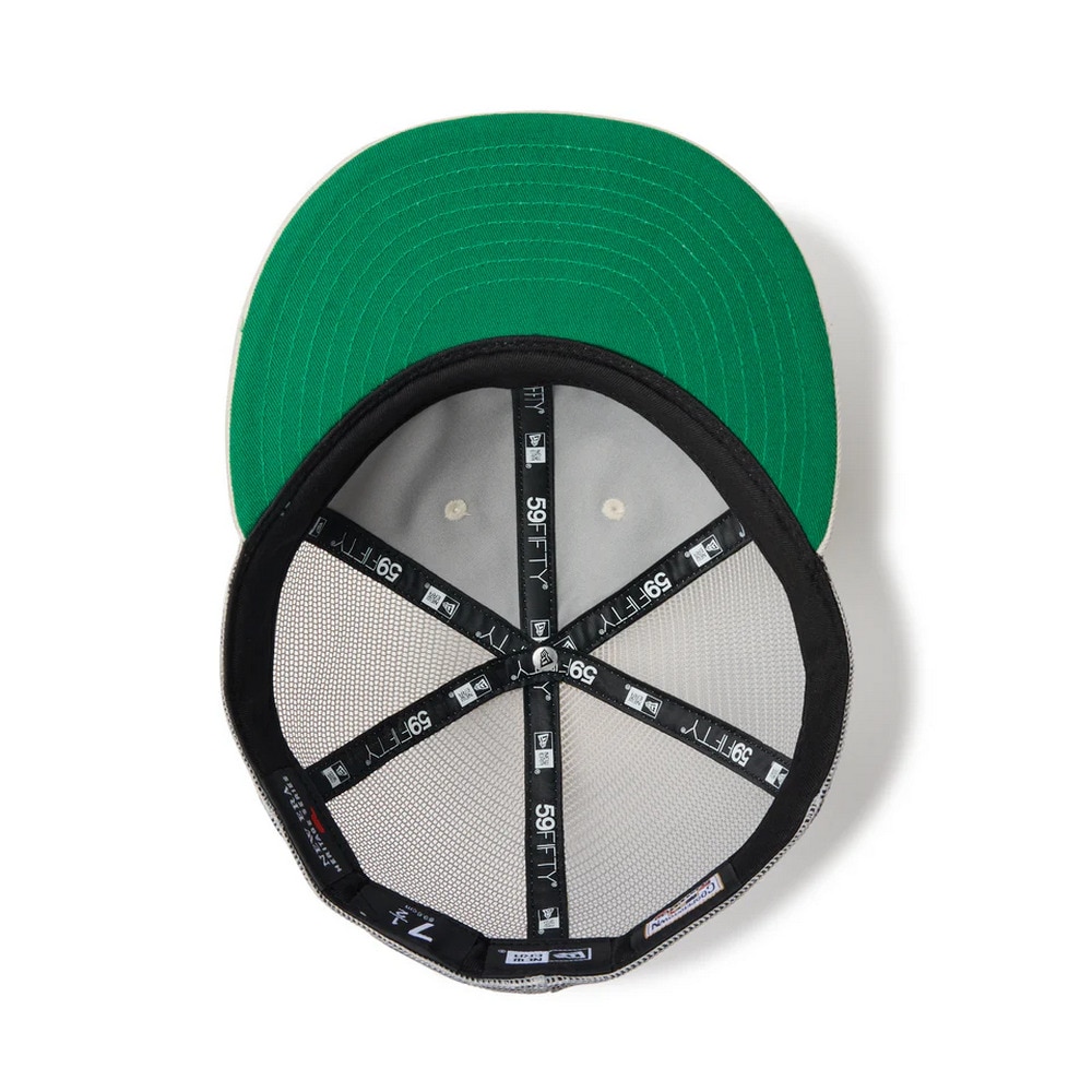ニューエラ（NEW ERA）（メンズ、レディース）キャップ RC 59FIFTY ライトグレー S-Lサイズ フラットバイザー トラッカー ロサンゼルス・ドジャース 14388380