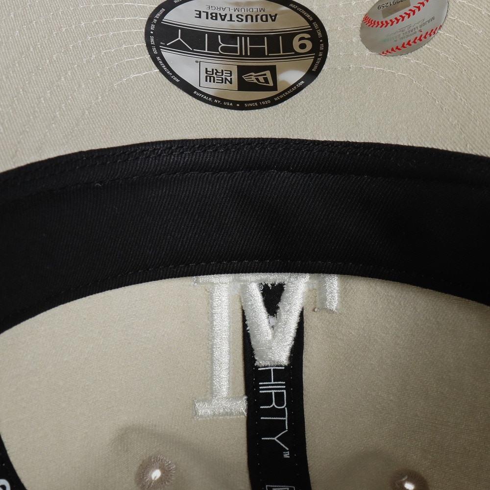 ニューエラ（NEW ERA）（メンズ、レディース）帽子 9THIRTY MLB Visor Logo ロサンゼルス・ドジャース アシッドウォッシュ  ベージュ Mサイズ 14388706