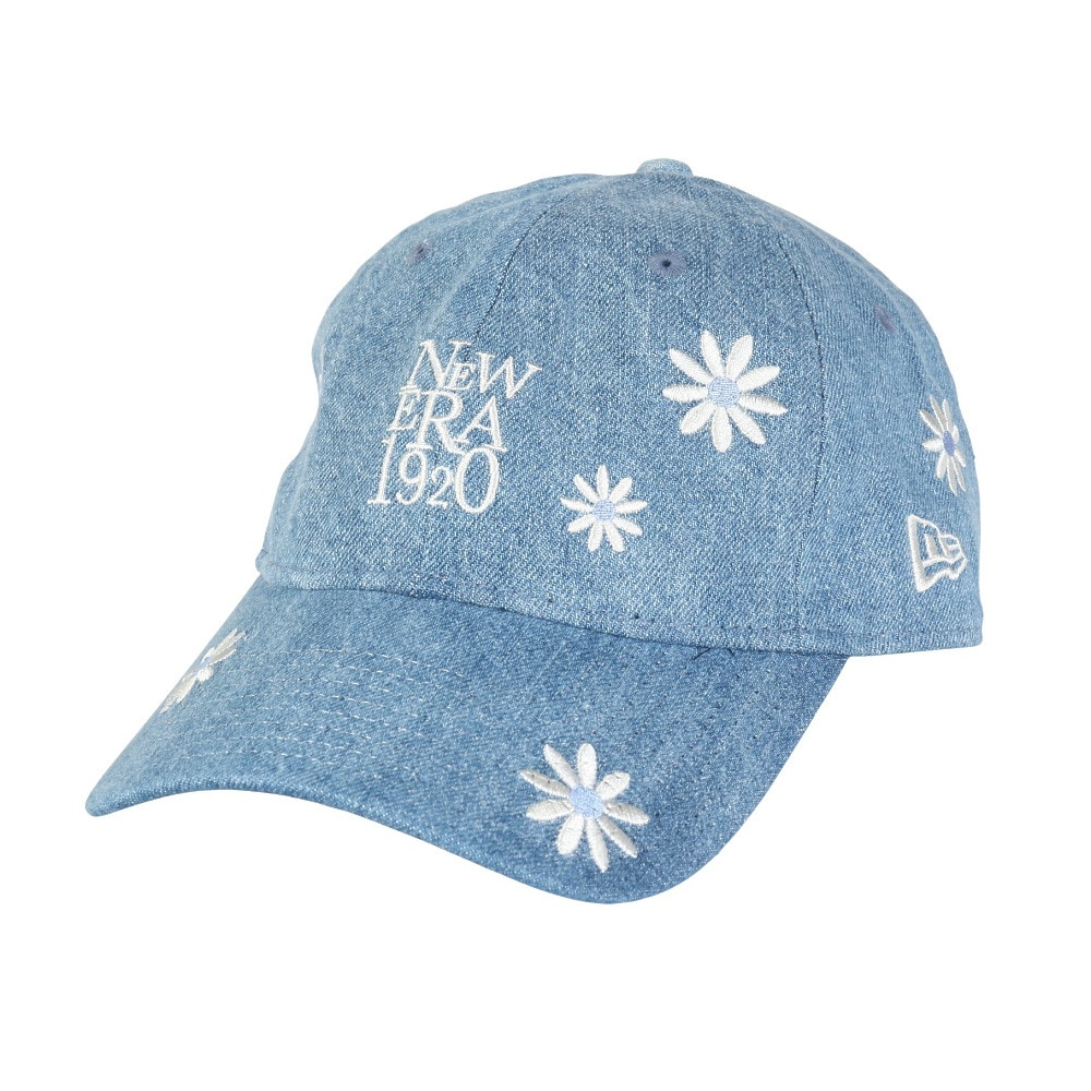 ニューエラ（NEW ERA）（メンズ、レディース）帽子 9TWENTY Flower Embroidery NEW ERA 1920  ネイビー Mサイズ 14388741 キャップ 花柄 刺繍 サイズ調整 