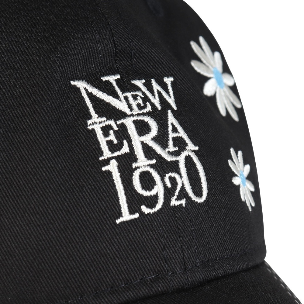 ニューエラ（NEW ERA）（メンズ、レディース）帽子 9TWENTY Flower Embroidery NEW ERA 1920  黒 Mサイズ 14388742 キャップ 花柄 刺繍 サイズ調整 