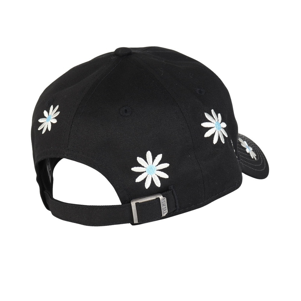 ニューエラ（NEW ERA）（メンズ、レディース）帽子 9TWENTY Flower Embroidery NEW ERA 1920  黒 Mサイズ 14388742 キャップ 花柄 刺繍 サイズ調整 