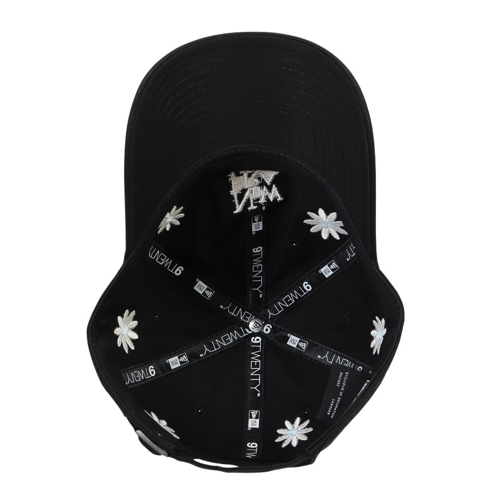 ニューエラ（NEW ERA）（メンズ、レディース）帽子 9TWENTY Flower Embroidery NEW ERA 1920  黒 Mサイズ 14388742 キャップ 花柄 刺繍 サイズ調整 