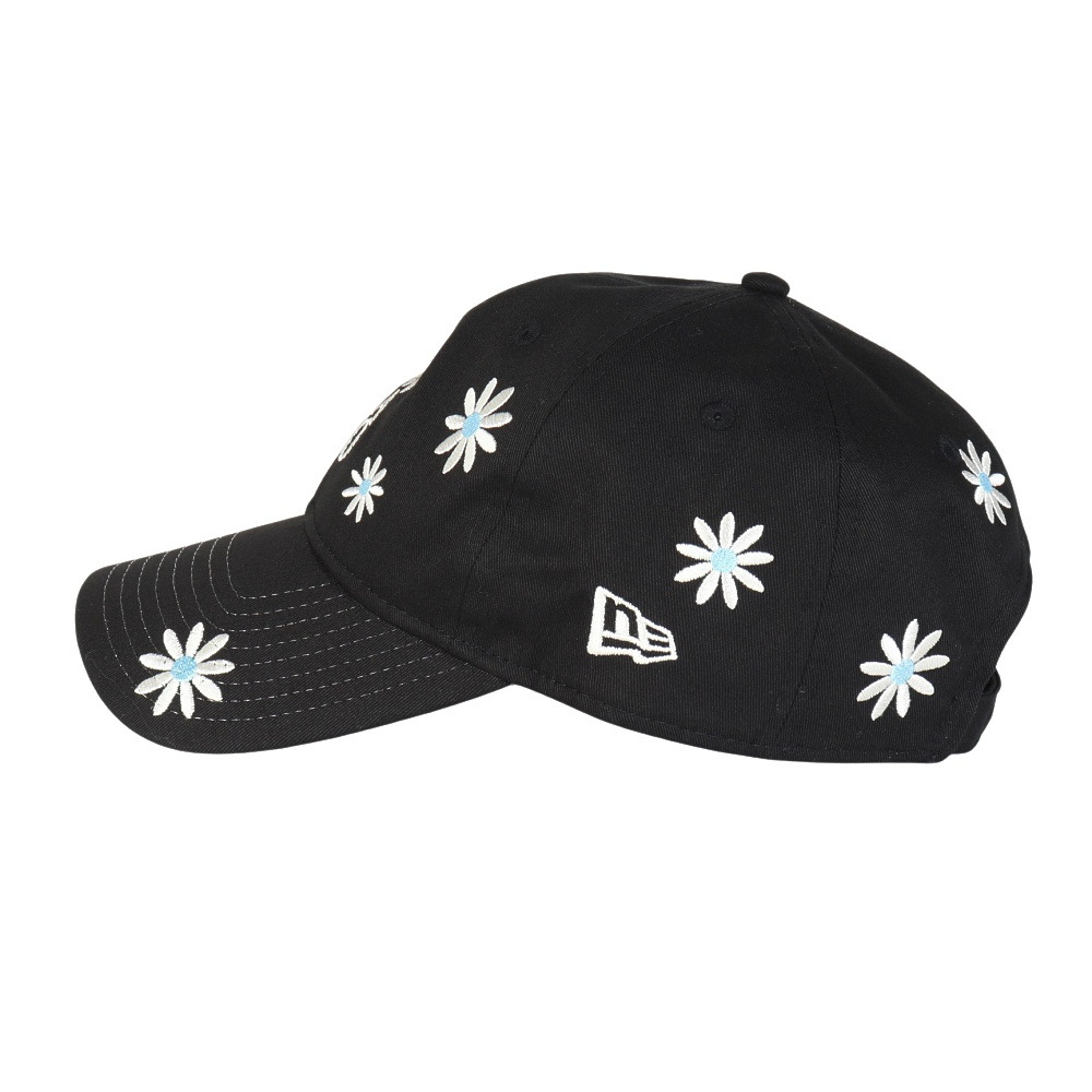 ニューエラ（NEW ERA）（メンズ、レディース）帽子 9TWENTY Flower Embroidery NEW ERA 1920  黒 Mサイズ 14388742 キャップ 花柄 刺繍 サイズ調整 