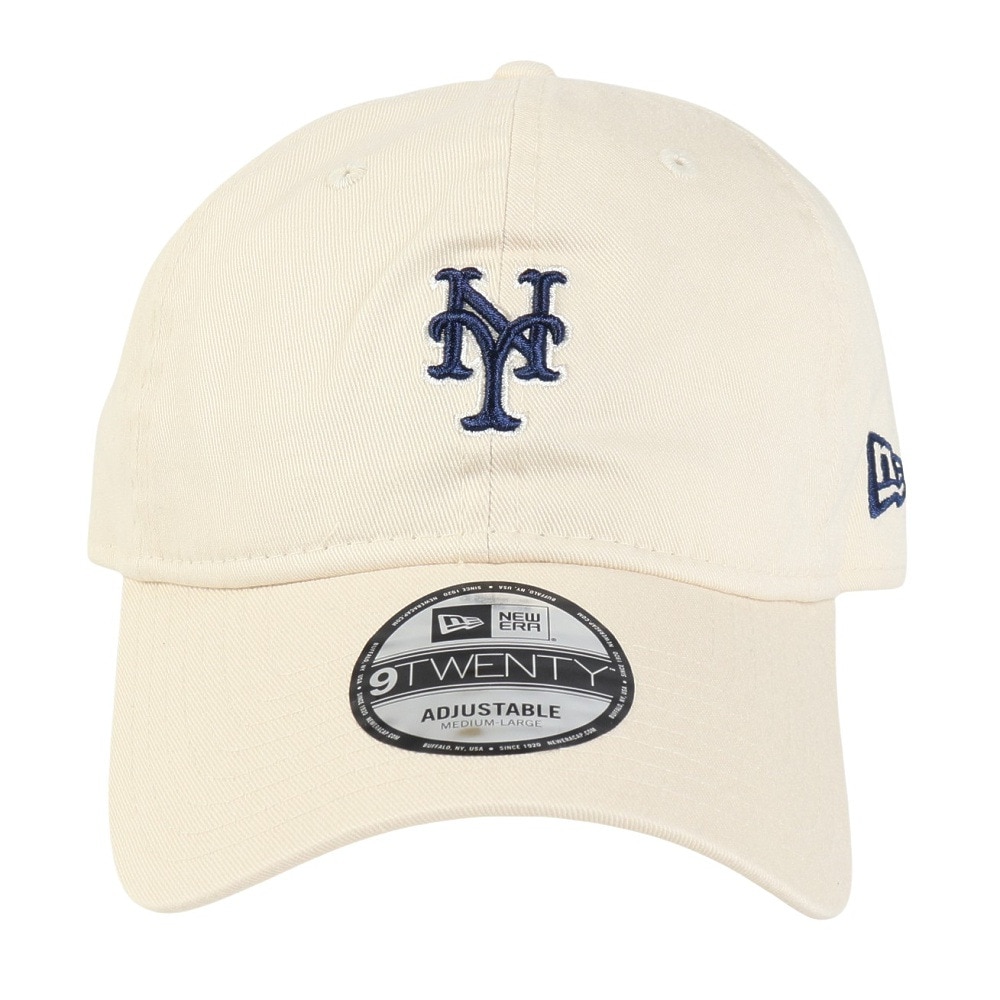 ニューエラ（NEW ERA）（メンズ、レディース）帽子 キャップ 9TWENTY Khaki Sweat Band ニューヨーク・メッツ クリーム色 Mサイズ 14388783 サイズ調整 スト系