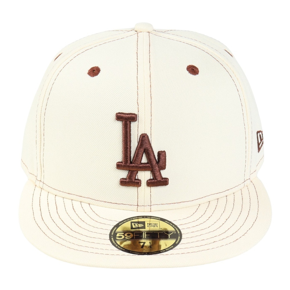 ニューエラ（NEW ERA）（メンズ、レディース）帽子 59FIFTY Pancakes ロサンゼルス・ドジャース アイボリー S-Lサイズ 14388835 おしゃれ カジュアル シンプル