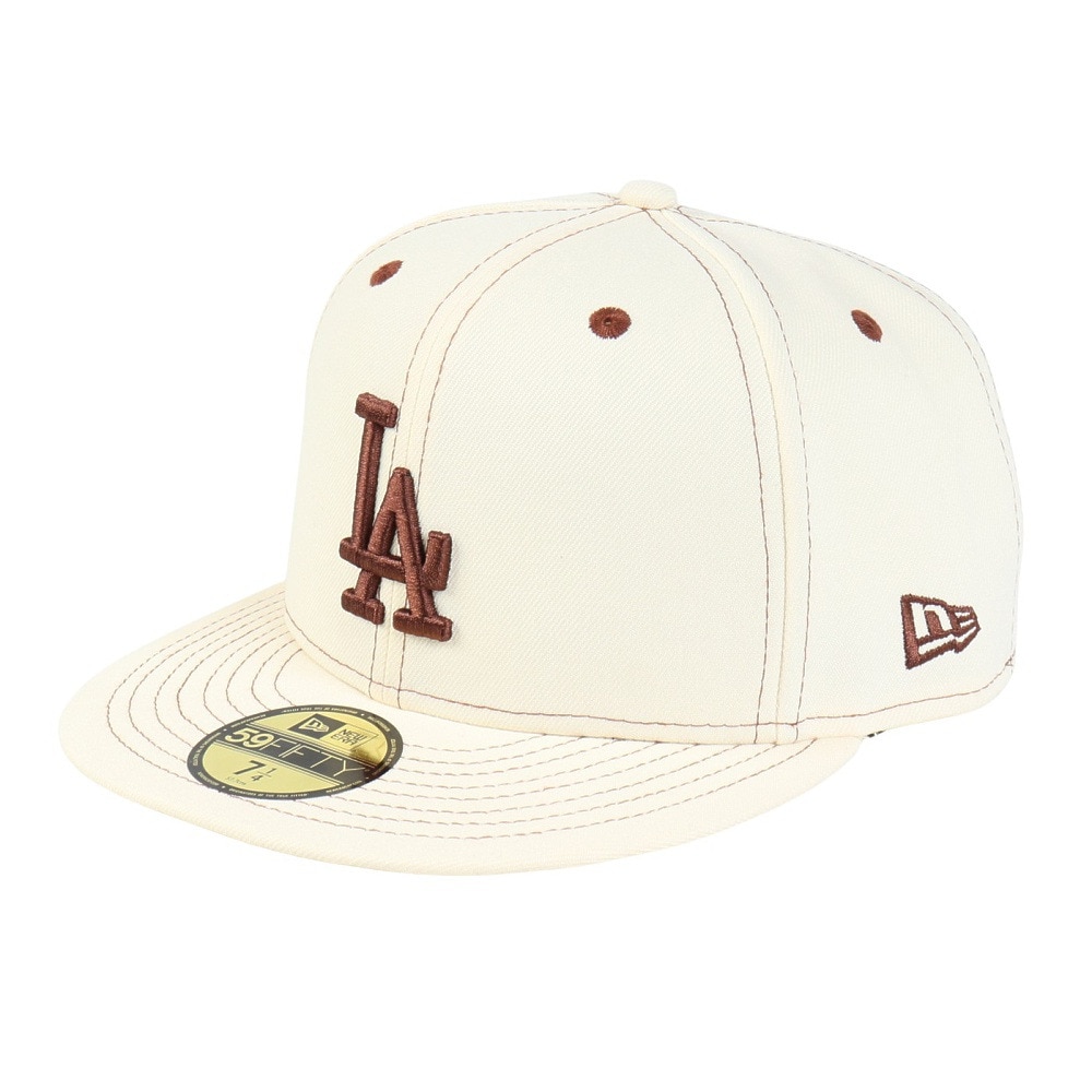 ニューエラ（NEW ERA）（メンズ、レディース）帽子 59FIFTY Pancakes ロサンゼルス・ドジャース アイボリー S-Lサイズ 14388835 おしゃれ カジュアル シンプル
