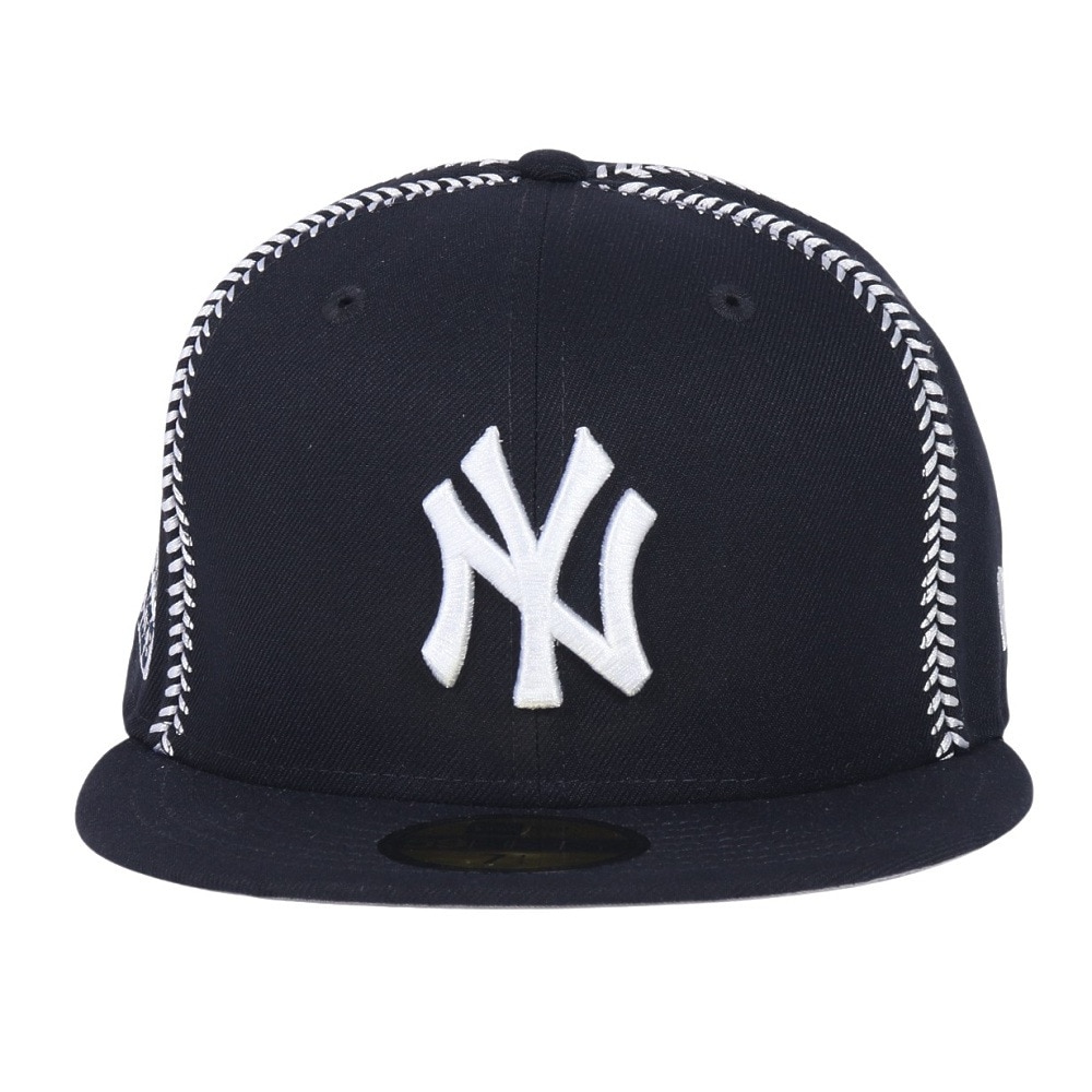 ニューエラ（NEW ERA）（メンズ、レディース）帽子 キャップ 59FIFTY MLB Ball Stitch ニューヨーク・ヤンキース 紺 S-Lサイズ 14388872 カジュアル スト系