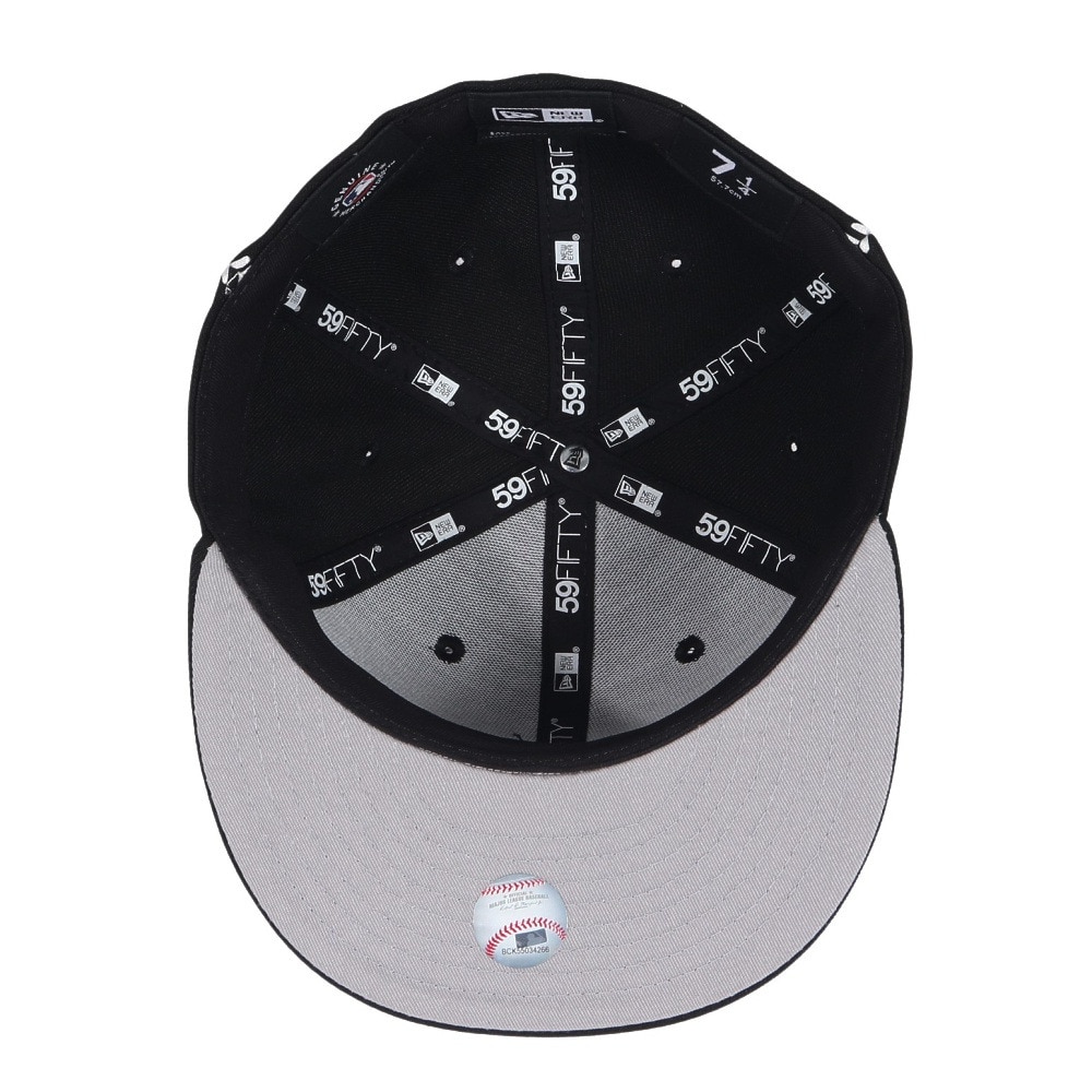 ニューエラ（NEW ERA）（メンズ、レディース）帽子 キャップ 59FIFTY MLB Ball Stitch ロサンゼルス・ドジャース 黒 S-Lサイズ  14388873 カジュアル スト系