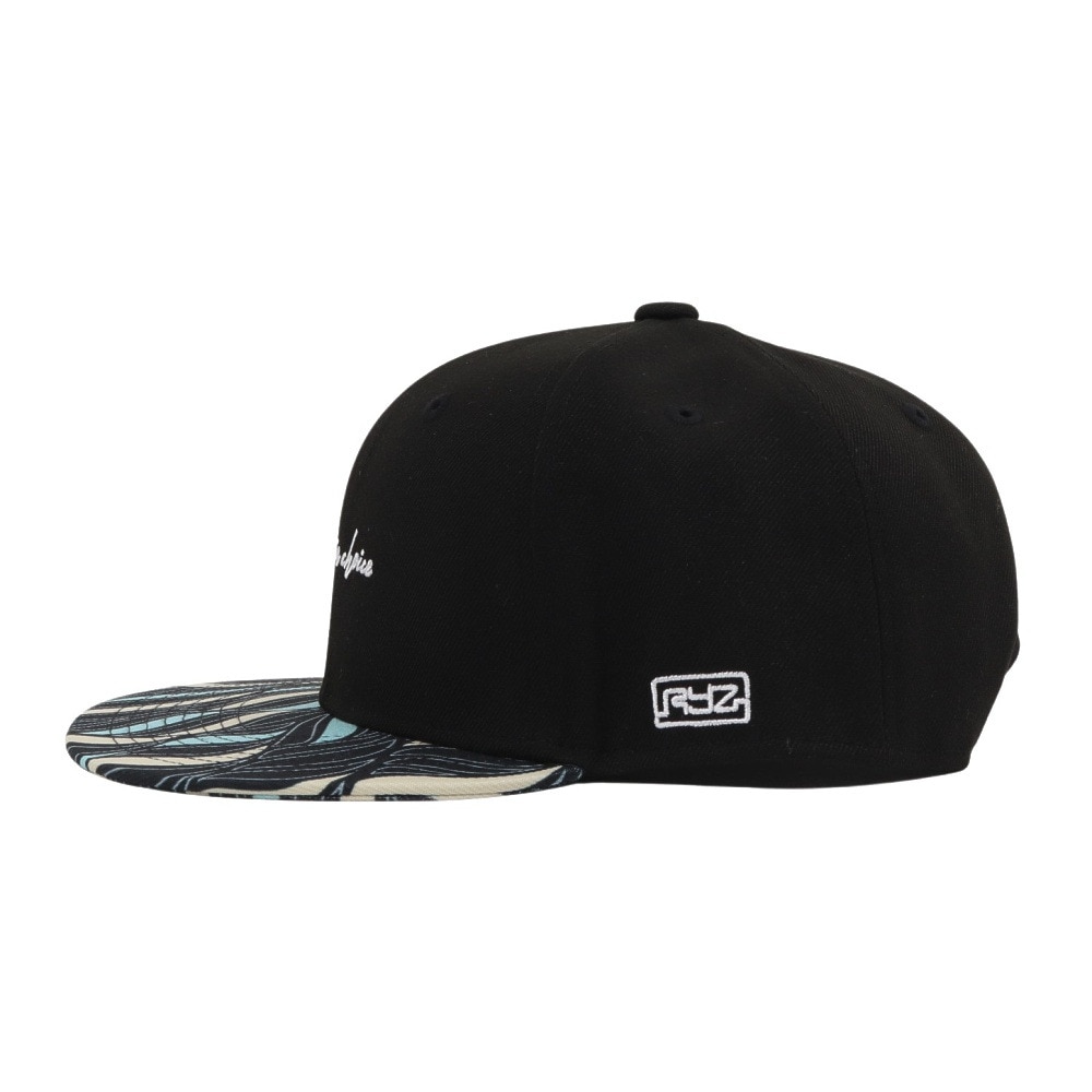 ライズ（RYZ）（メンズ、レディース）帽子 リーフパターン ベースボールキャップ 黒 RZ20ST25SS0045 BLK カジュアル ファッション おしゃれ スト系