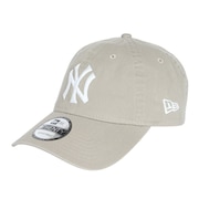 (メンズ、レディース)キャップ 9TWENTY ニューヨーク ヤンキース ウォッシュドコットン ぺブル×ホワイト 14525108 帽子 Mサイズ