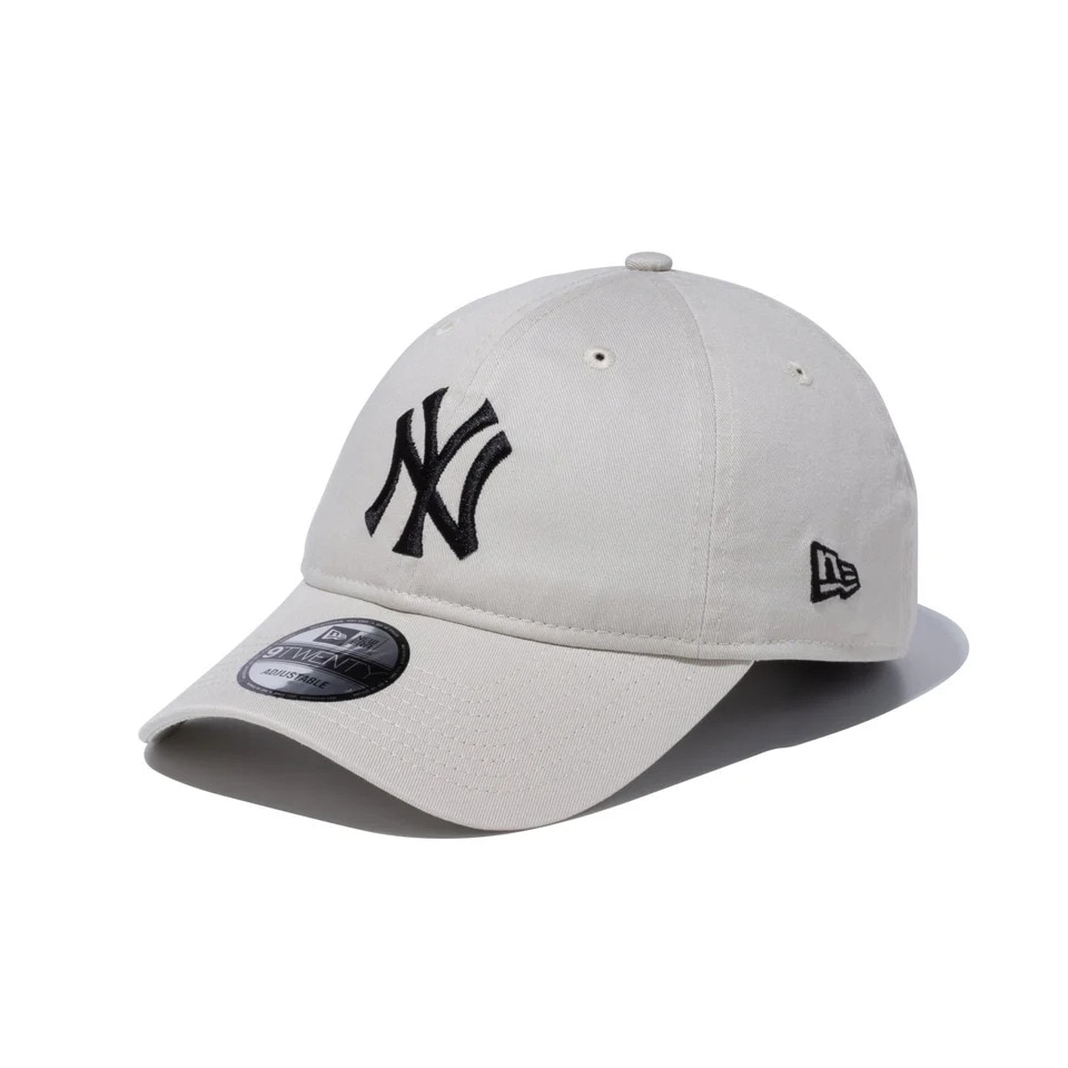 ニューエラ（NEW ERA）（メンズ、レディース）キャップ 9TWENTY ニューヨーク ヤンキース ウォッシュドコットン アイボリー×ブラック 14525115 帽子 Mサイズ