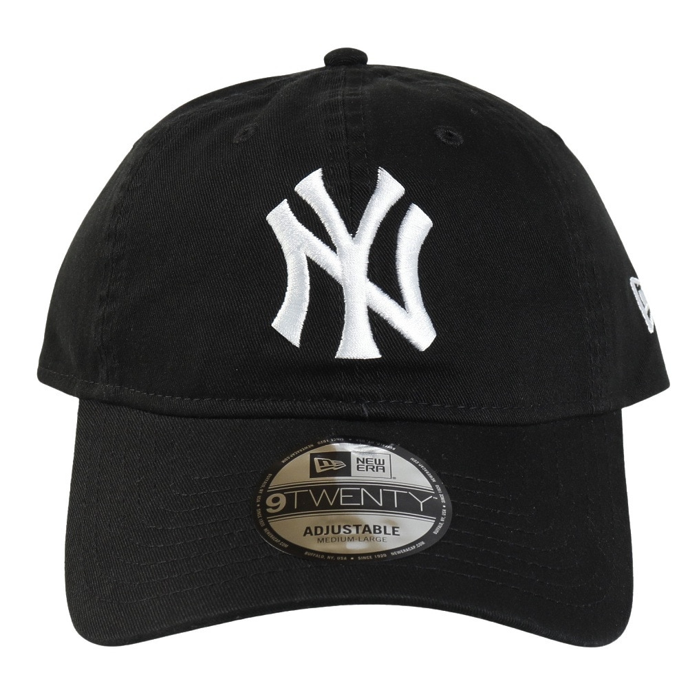 ニューエラ（NEW ERA）（メンズ、レディース）帽子 9TWENTY ニューヨーク ヤンキース ウォッシュドコットン ブラック×ホワイト 14525122 キャップ Mサイズ
