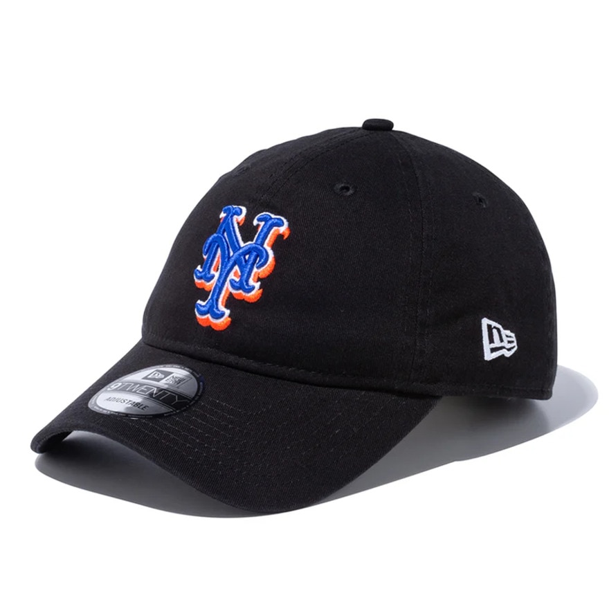 ニューエラ（NEW ERA）（メンズ、レディース）帽子 キャップ 9TWENTY ニューヨーク・メッツ ウォッシュドコットン ブラック×チームカラー Mサイズ 14525124