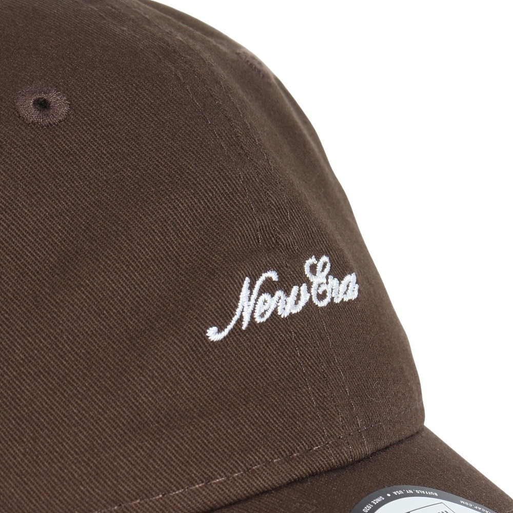 ニューエラ（NEW ERA）（メンズ、レディース）帽子 キャップ 9TWENTY スクリプトロゴ ウォッシュドコットン ウォルナット×ホワイト 14525125 57cm-61cm