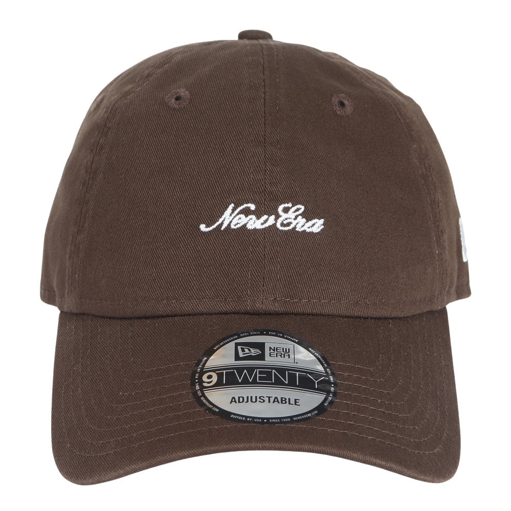 ニューエラ（NEW ERA）（メンズ、レディース）帽子 キャップ 9TWENTY スクリプトロゴ ウォッシュドコットン ウォルナット×ホワイト 14525125 57cm-61cm