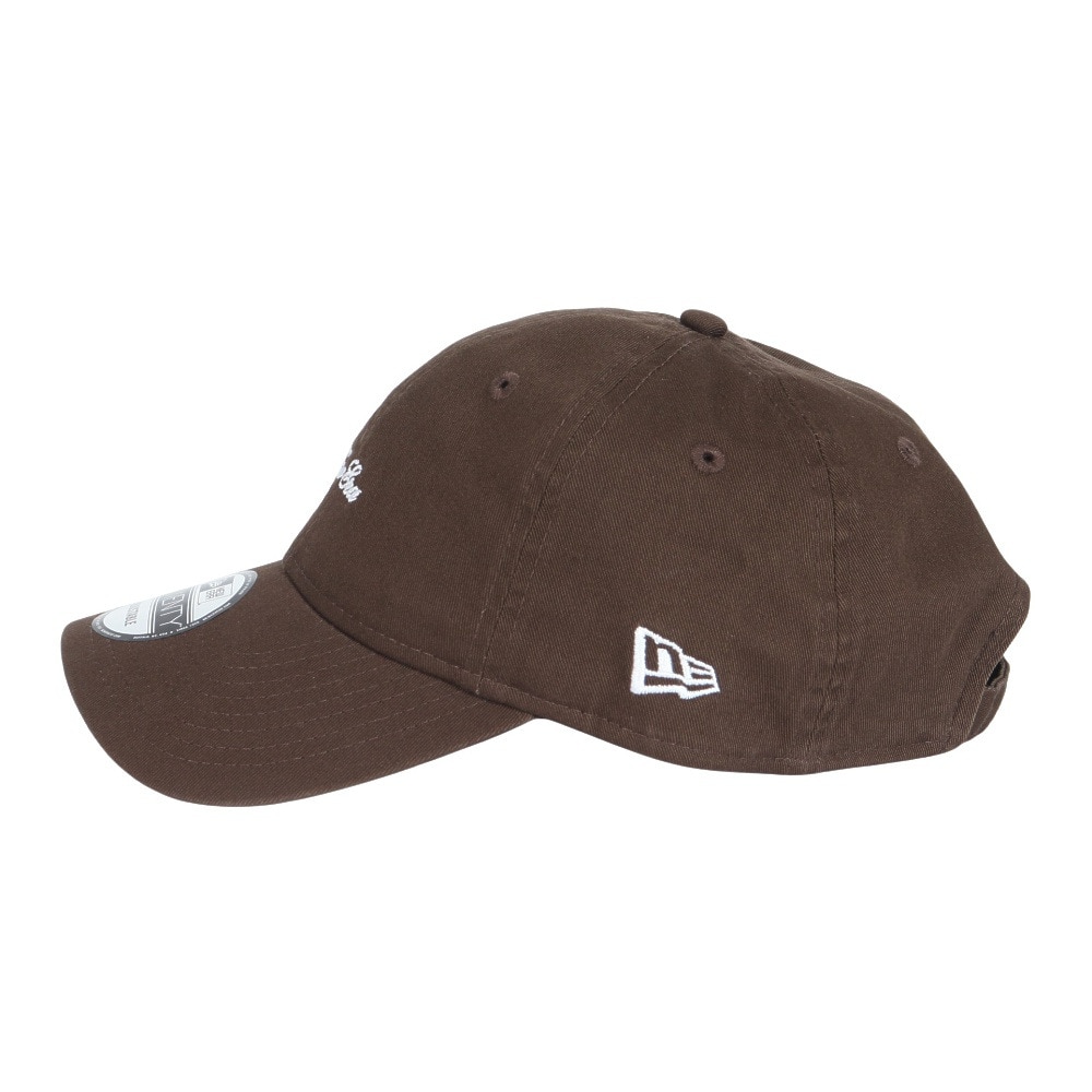 ニューエラ（NEW ERA）（メンズ、レディース）帽子 キャップ 9TWENTY スクリプトロゴ ウォッシュドコットン ウォルナット×ホワイト 14525125 57cm-61cm