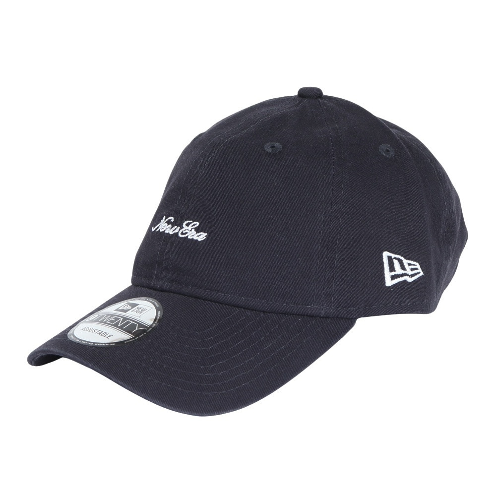 ニューエラ（NEW ERA）（メンズ、レディース）帽子 キャップ 9TWENTY スクリプトロゴ ウォッシュドコットン ネイビー×ホワイト 14525126 57cm-61cm