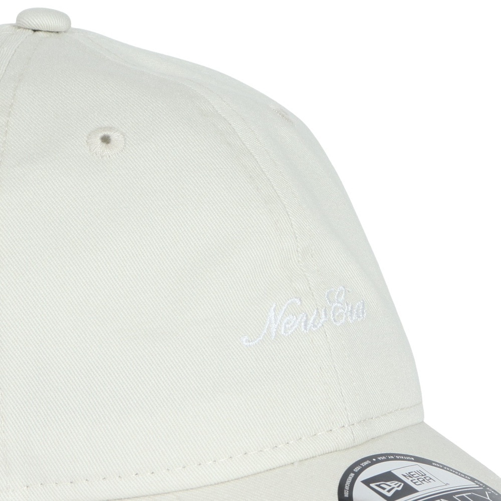 ニューエラ（NEW ERA）（メンズ、レディース）帽子 キャップ 9TWENTY スクリプトロゴ ウォッシュドコットン アイボリー×ホワイト 14525128 57cm-61cm