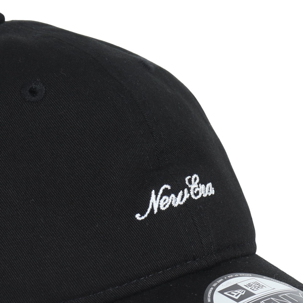 ニューエラ（NEW ERA）（メンズ、レディース）帽子 キャップ 9TWENTY スクリプトロゴ ウォッシュドコットン ブラック×ホワイト 14525129 57cm-61cm 黒