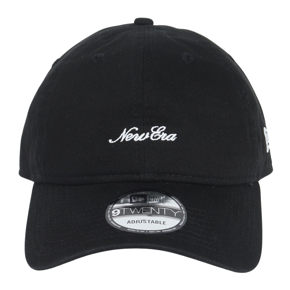 ニューエラ（NEW ERA）（メンズ、レディース）帽子 キャップ 9TWENTY スクリプトロゴ ウォッシュドコットン ブラック×ホワイト 14525129 57cm-61cm 黒