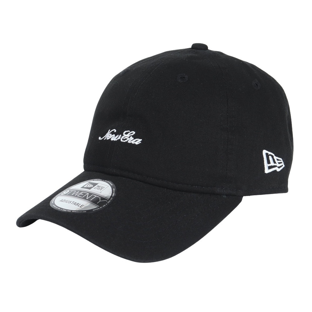 ニューエラ（NEW ERA）（メンズ、レディース）帽子 キャップ 9TWENTY スクリプトロゴ ウォッシュドコットン ブラック×ホワイト 14525129 57cm-61cm 黒