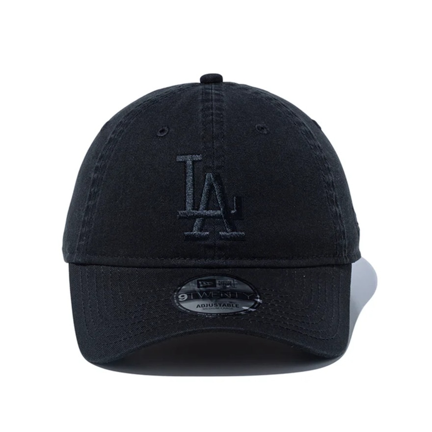 ニューエラ（NEW ERA）（メンズ、レディース）キャップ 9TWENTY ロサンゼルス・ドジャース ウォッシュドコットン ブラック×ブラック Mサイズ 14525138