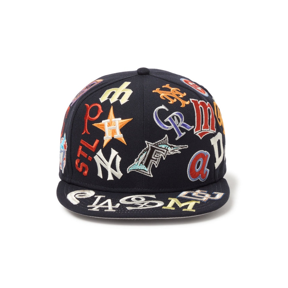 ニューエラ（NEW ERA）（メンズ、レディース）帽子 9FIFTY Team Logo Allover MLB キャップ 紺 ネイビー S-Mサイズ 14667799