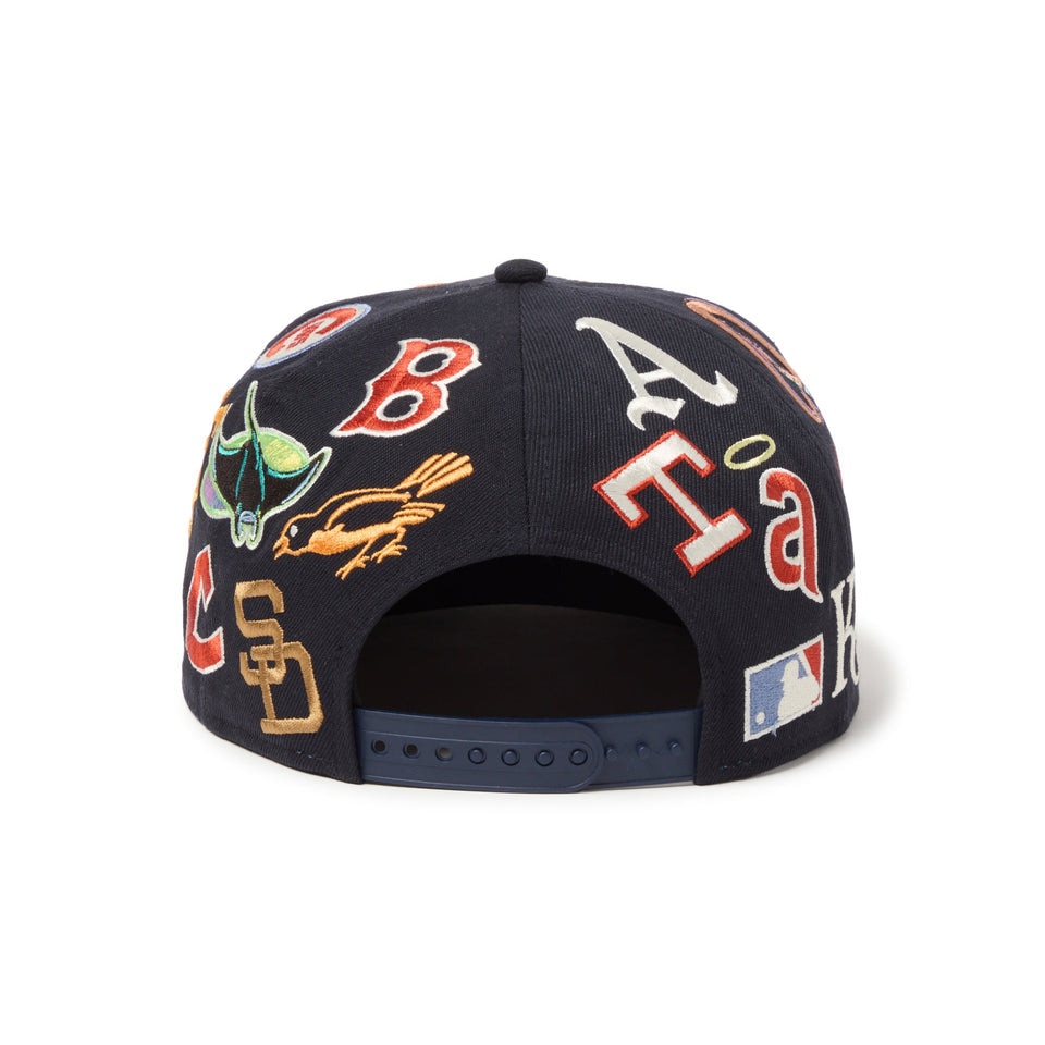ニューエラ（NEW ERA）（メンズ、レディース）帽子 9FIFTY Team Logo Allover MLB キャップ 紺 ネイビー S-Mサイズ 14667799