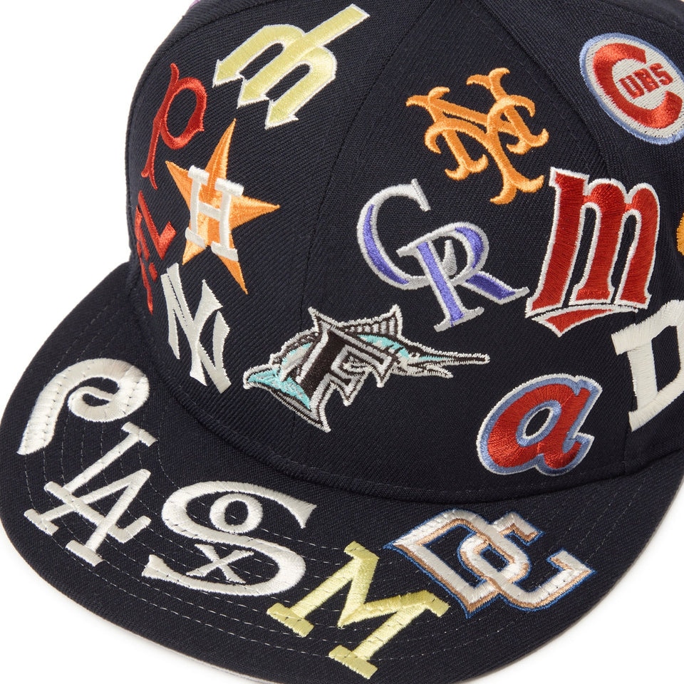 ニューエラ（NEW ERA）（メンズ、レディース）帽子 9FIFTY Team Logo Allover MLB キャップ 紺 ネイビー S-Mサイズ 14667799