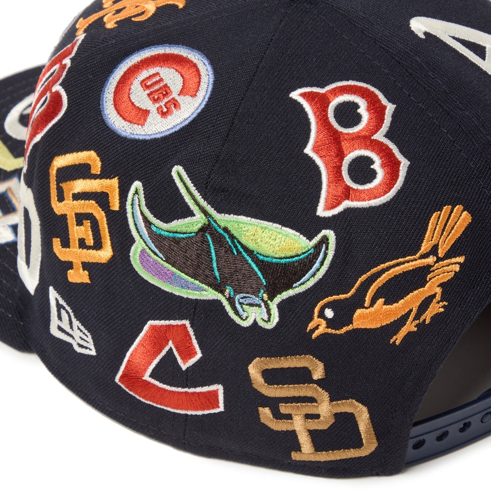 ニューエラ（NEW ERA）（メンズ、レディース）帽子 9FIFTY Team Logo Allover MLB キャップ 紺 ネイビー S-Mサイズ 14667799