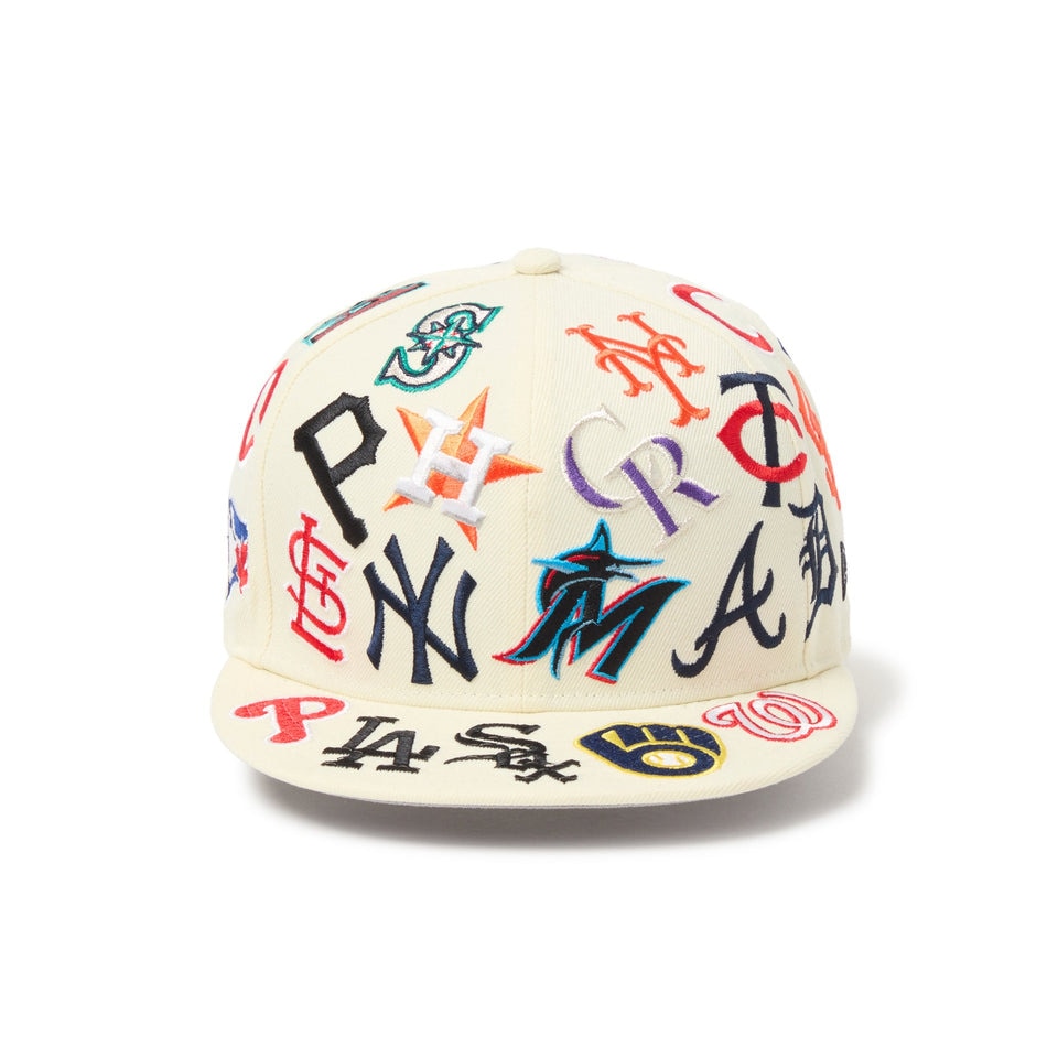 ニューエラ（NEW ERA）（メンズ、レディース）帽子 9FIFTY Team Logo Allover MLB キャップ ベージュ S-Mサイズ 14667804