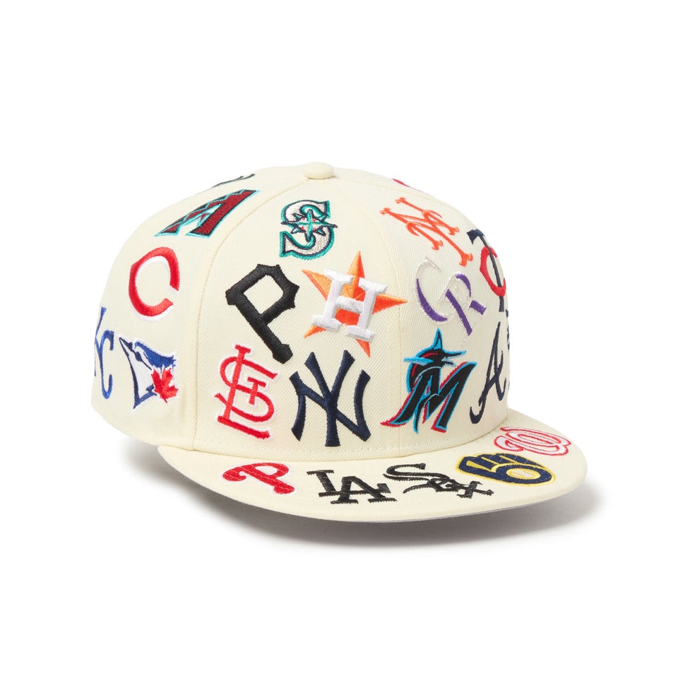 ニューエラ（NEW ERA）（メンズ、レディース）帽子 9FIFTY Team Logo Allover MLB キャップ ベージュ S-Mサイズ 14667804