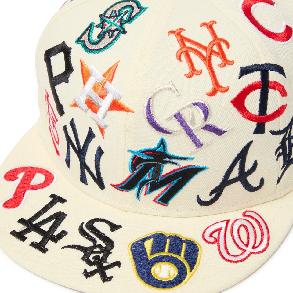 ニューエラ（NEW ERA）（メンズ、レディース）帽子 9FIFTY Team Logo Allover MLB キャップ ベージュ S-Mサイズ 14667804