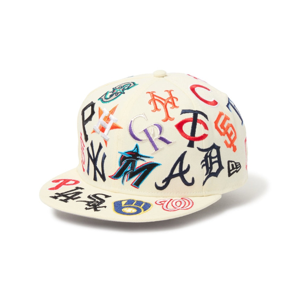 ニューエラ（NEW ERA）（メンズ、レディース）帽子 9FIFTY Team Logo Allover MLB キャップ ベージュ S-Mサイズ 14667804