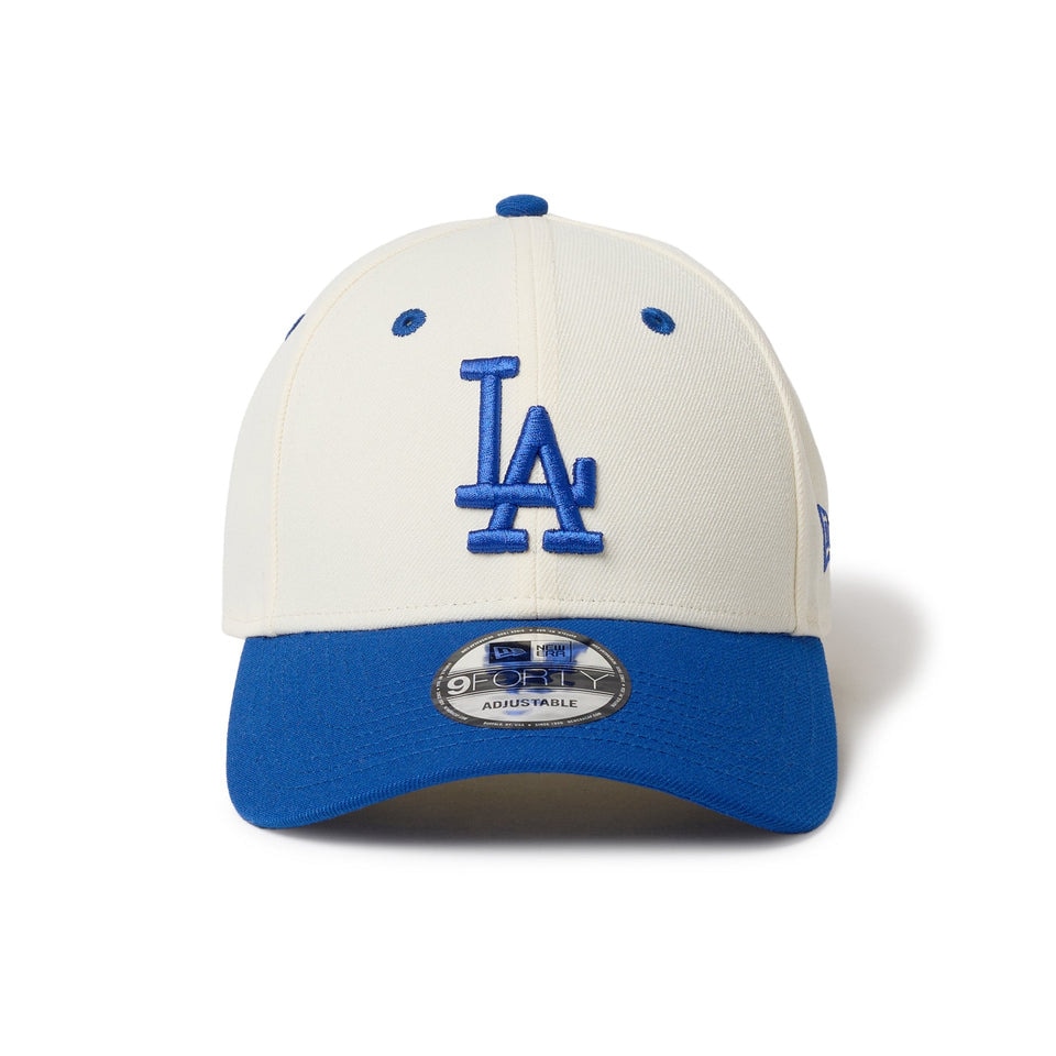 ニューエラ（NEW ERA）（メンズ、レディース）キャップ 9FORTY 2-Tone Woven Label ロサンゼルス・ドジャース ベージュ×青 56-60cm 14667830