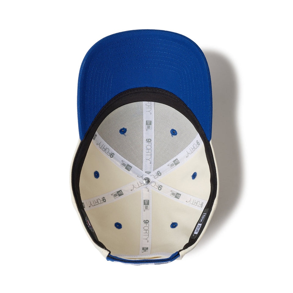 ニューエラ（NEW ERA）（メンズ、レディース）キャップ 9FORTY 2-Tone Woven Label ロサンゼルス・ドジャース ベージュ×青 56-60cm 14667830