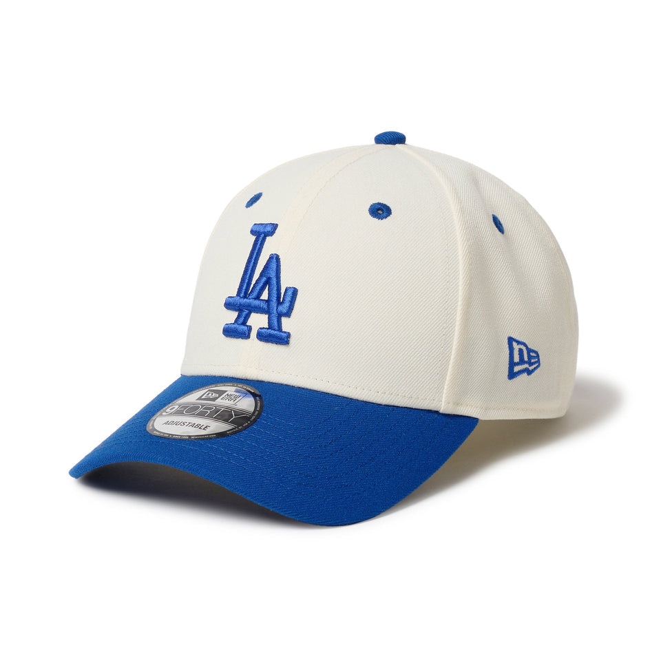 ニューエラ（NEW ERA）（メンズ、レディース）キャップ 9FORTY 2-Tone Woven Label ロサンゼルス・ドジャース ベージュ×青 56-60cm 14667830