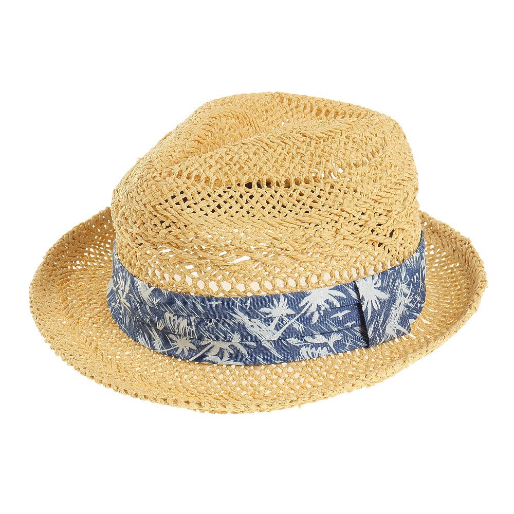 帽子 メンズ 麦わら帽子 三段巻き中折れ 25 5004ヤシガラ 日よけ ナカシマ ヴィクトリア