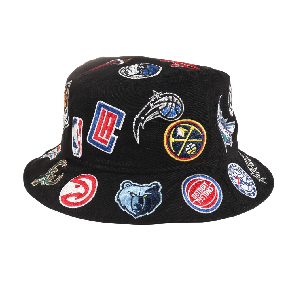 ニューエラ（NEW ERA）（メンズ、レディース）バケット01 Team Logo Allover NBA ブラック ハット 14109614