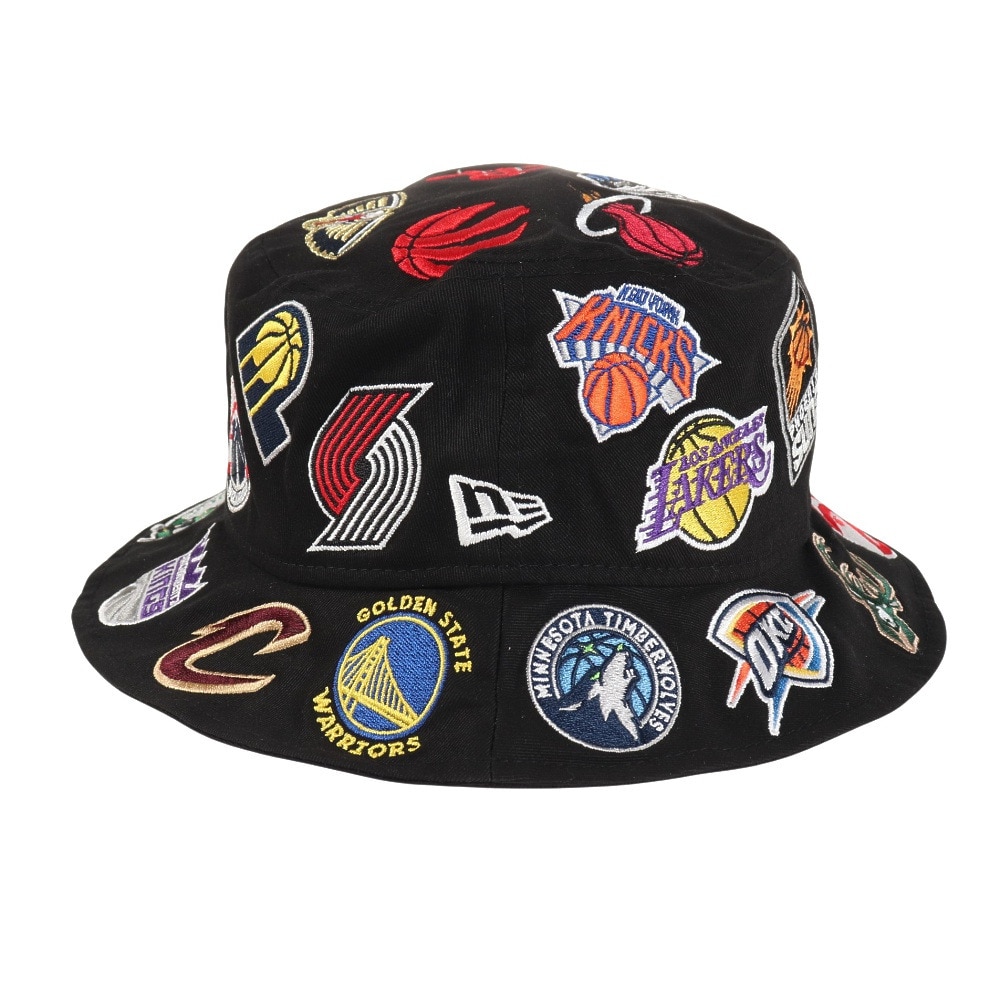 ニューエラ（NEW ERA）（メンズ、レディース）バケット01 Team Logo Allover NBA ブラック ハット 14109614