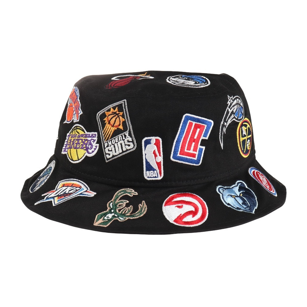 ニューエラ（NEW ERA）（メンズ、レディース）バケット01 Team Logo Allover NBA ブラック ハット 14109614