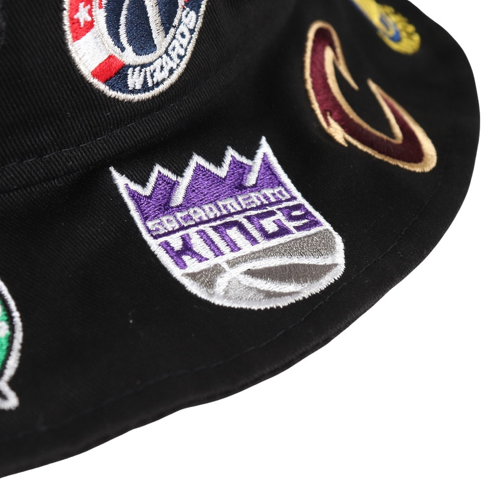 ニューエラ（NEW ERA）（メンズ、レディース）バケット01 Team Logo Allover NBA ブラック ハット 14109614