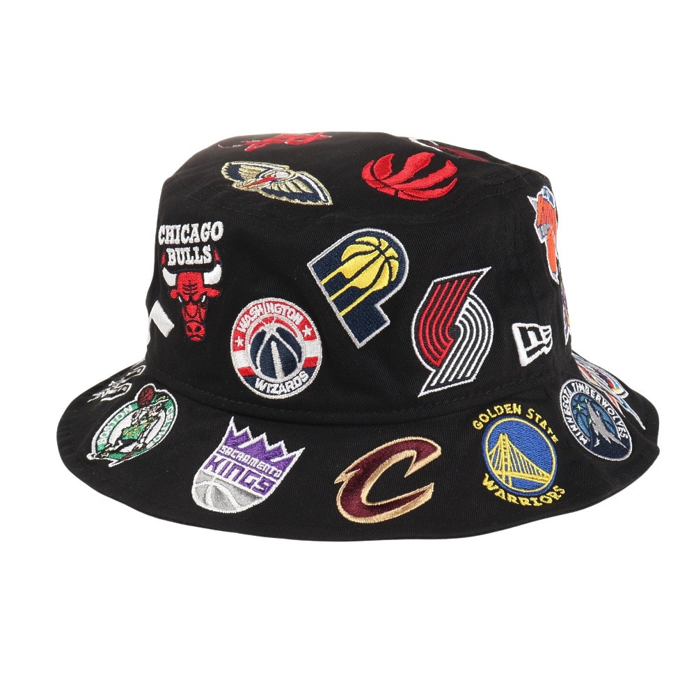 ニューエラ（NEW ERA）（メンズ、レディース）バケット01 Team Logo Allover NBA ブラック ハット 14109614