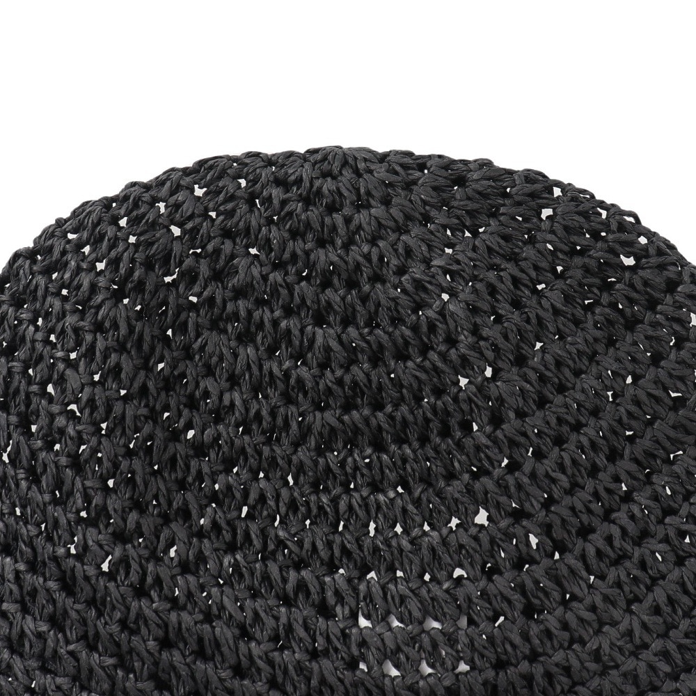 エアボーン（ARBN）（メンズ、レディース）帽子 STRAW SAUNA ハット 黒 AR24FW-HAT007BLK 麦わらハット 透かし編み ナチュラル リゾート ビーチ 春夏 