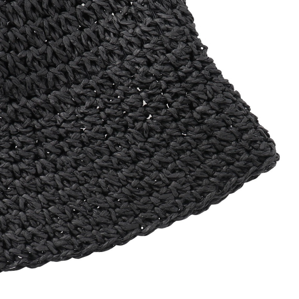 エアボーン（ARBN）（メンズ、レディース）帽子 STRAW SAUNA ハット 黒 AR24FW-HAT007BLK 麦わらハット 透かし編み ナチュラル リゾート ビーチ 春夏 