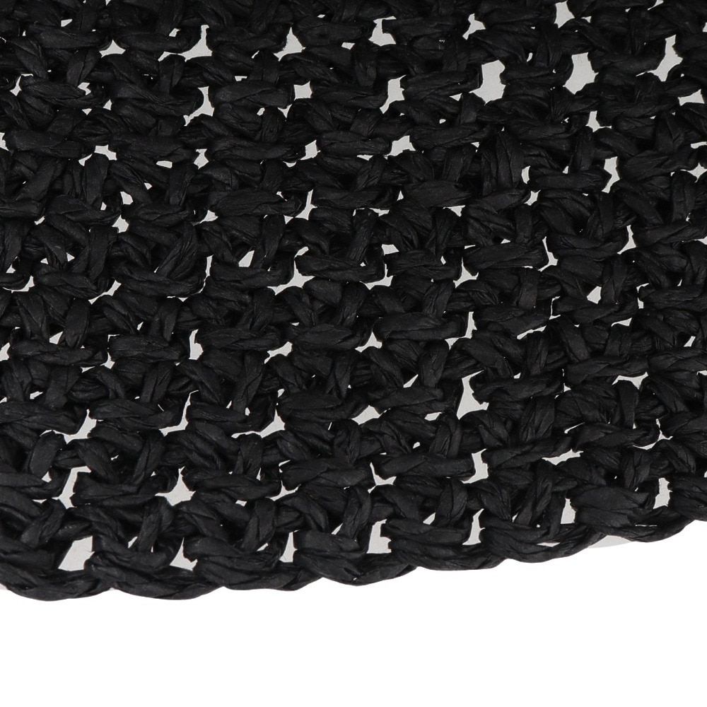 エアボーン（ARBN）（メンズ、レディース）帽子 STRAW SAUNA ハット 黒 AR24FW-HAT007BLK 麦わらハット 透かし編み ナチュラル リゾート ビーチ 春夏 